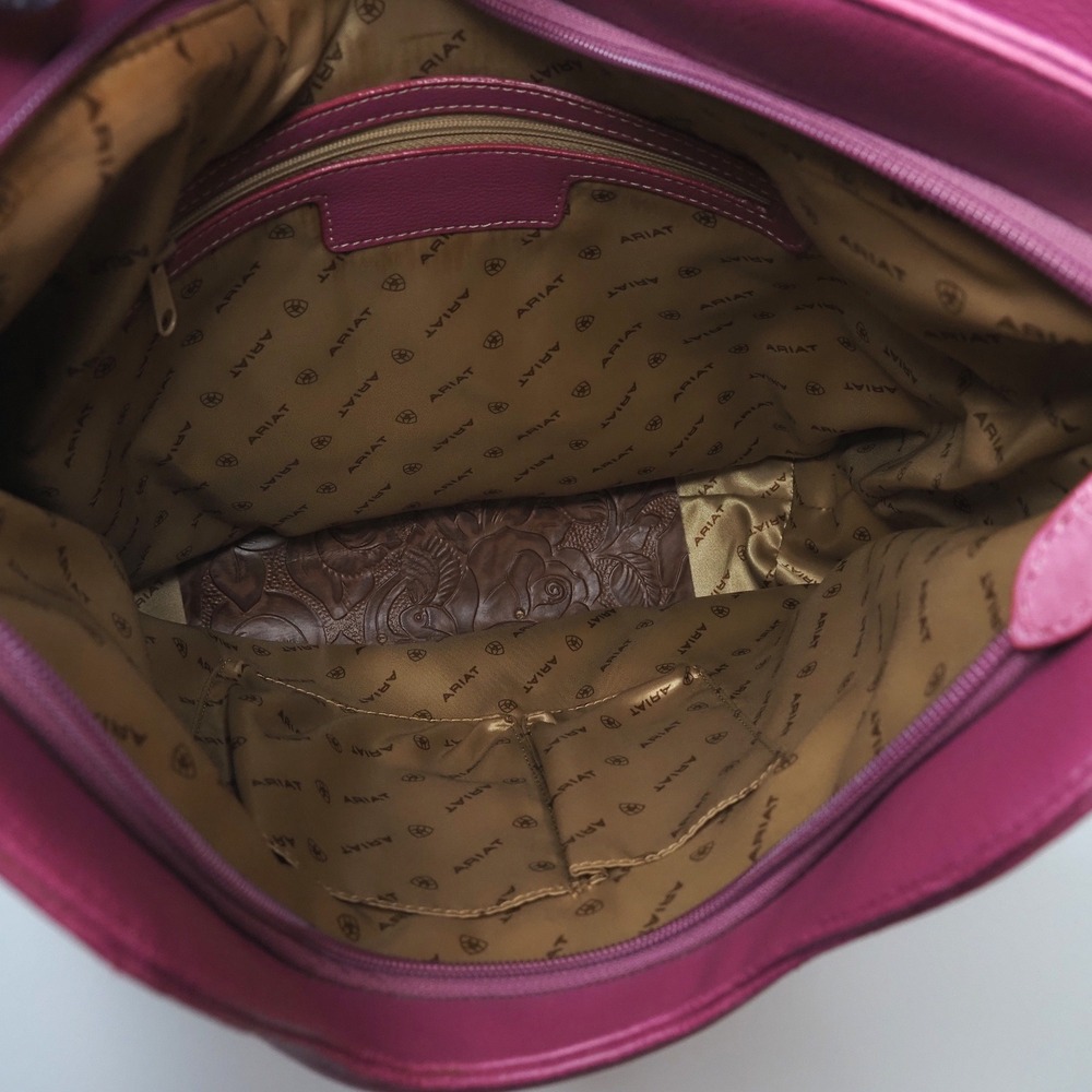 Ariat Pink Y2K Western Hobo Bag Croc Floral Tooled Bratz Cowgirl NWT Sample - Picture 6 of 7